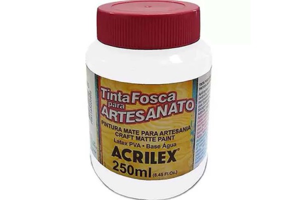 TINTA PARA ARTESANATO 250ML ACRILEX BRANCO